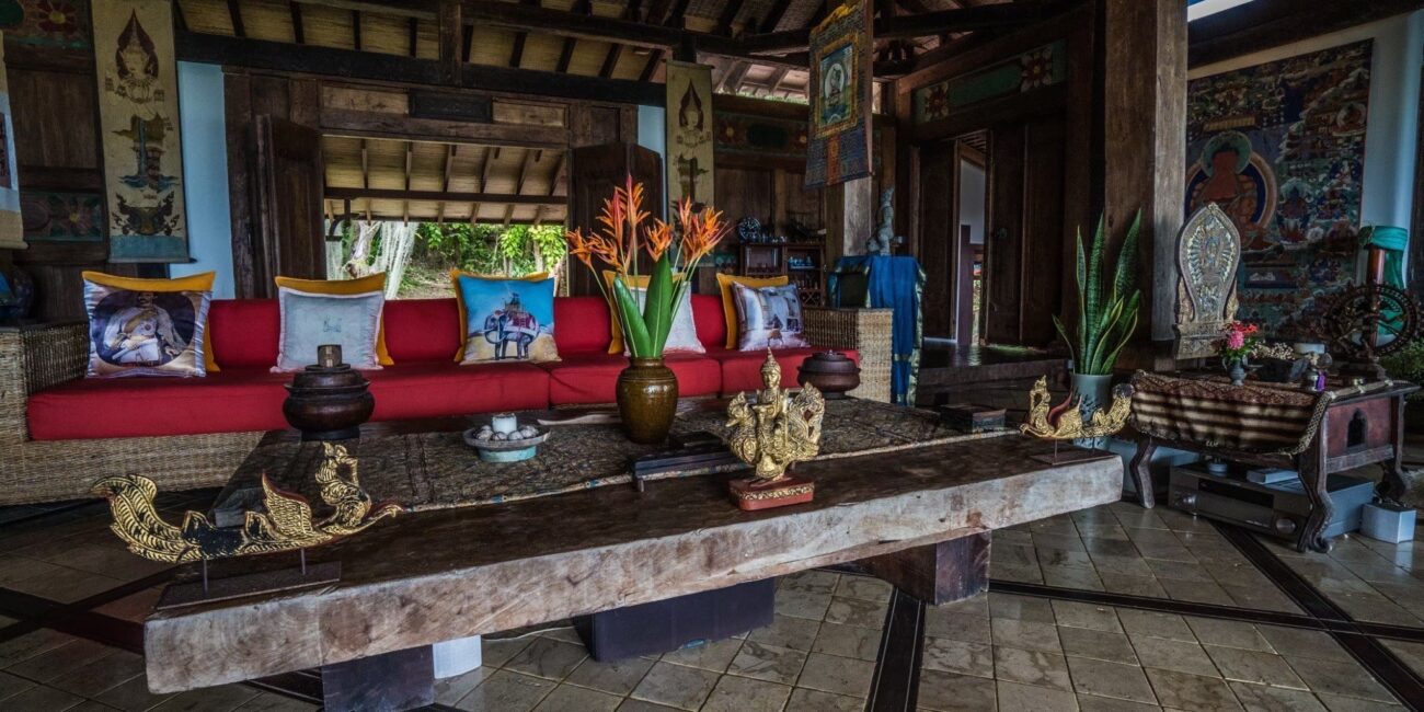 Indonesian Wood Mixed Sukhothai Art Villa with Panoramic Ocean Views