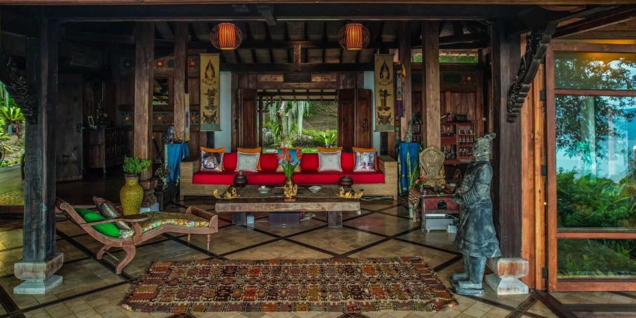 Indonesian Wood Mixed Sukhothai Art Villa with Panoramic Ocean Views